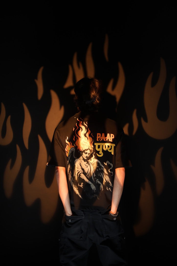 Black Flame angel tee