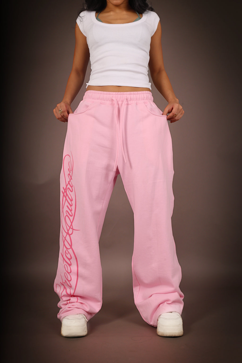 Soft pink baggy fit