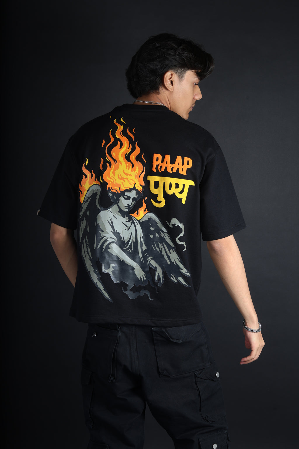 Black Flame angel tee