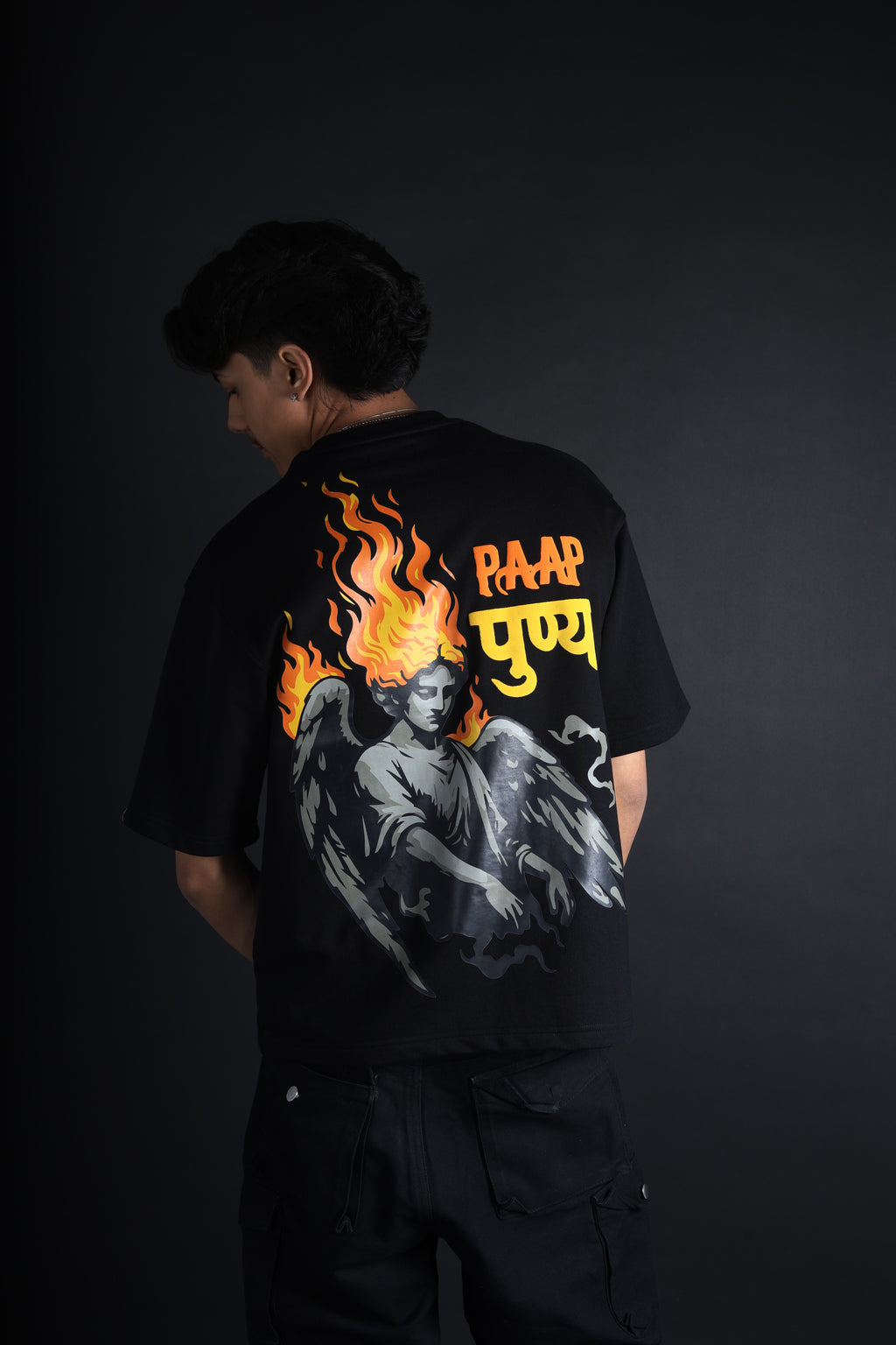 Black Flame angel tee