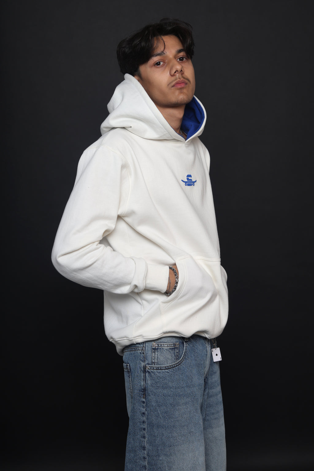 Dual tone blue hoodie