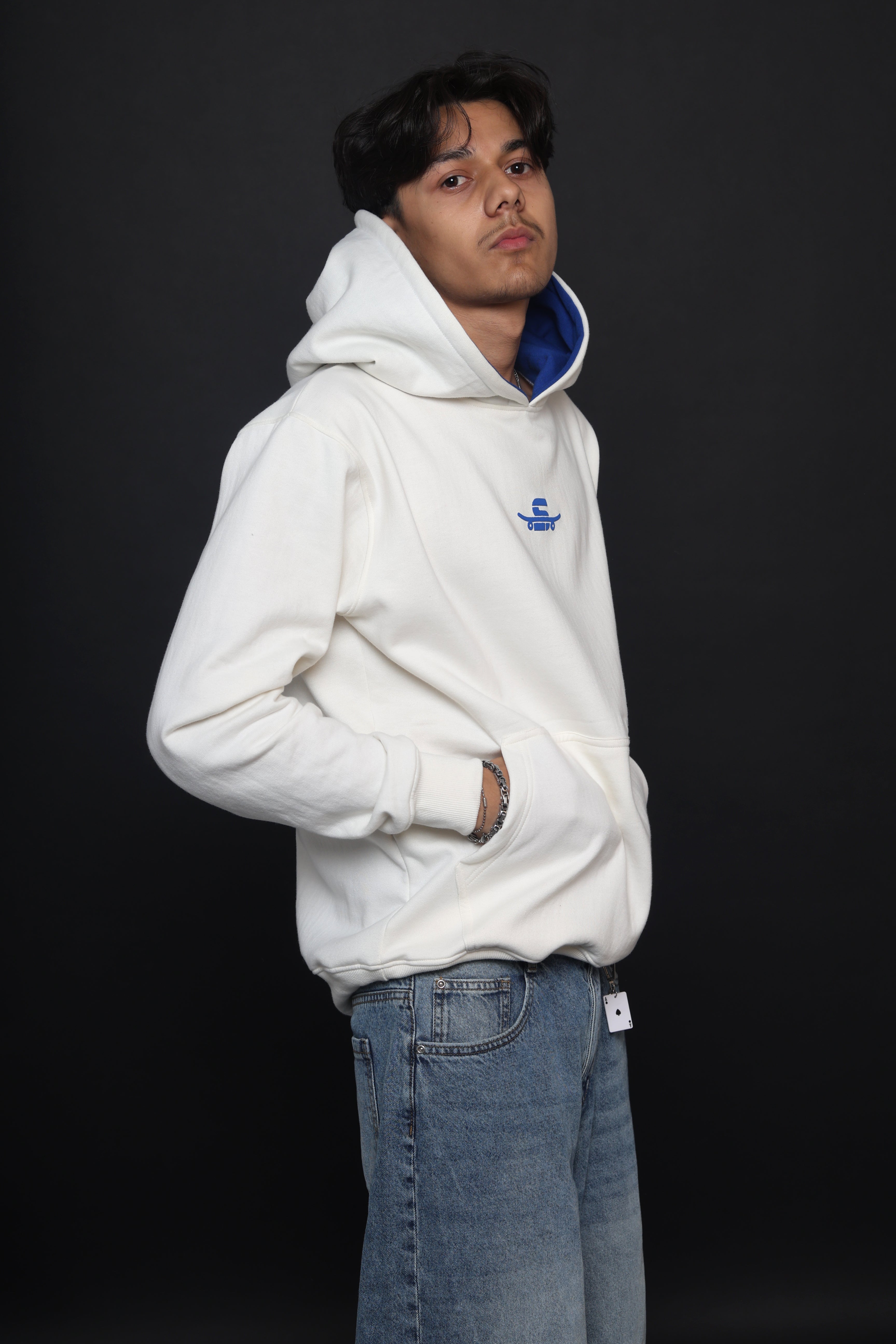 Dual tone blue hoodie