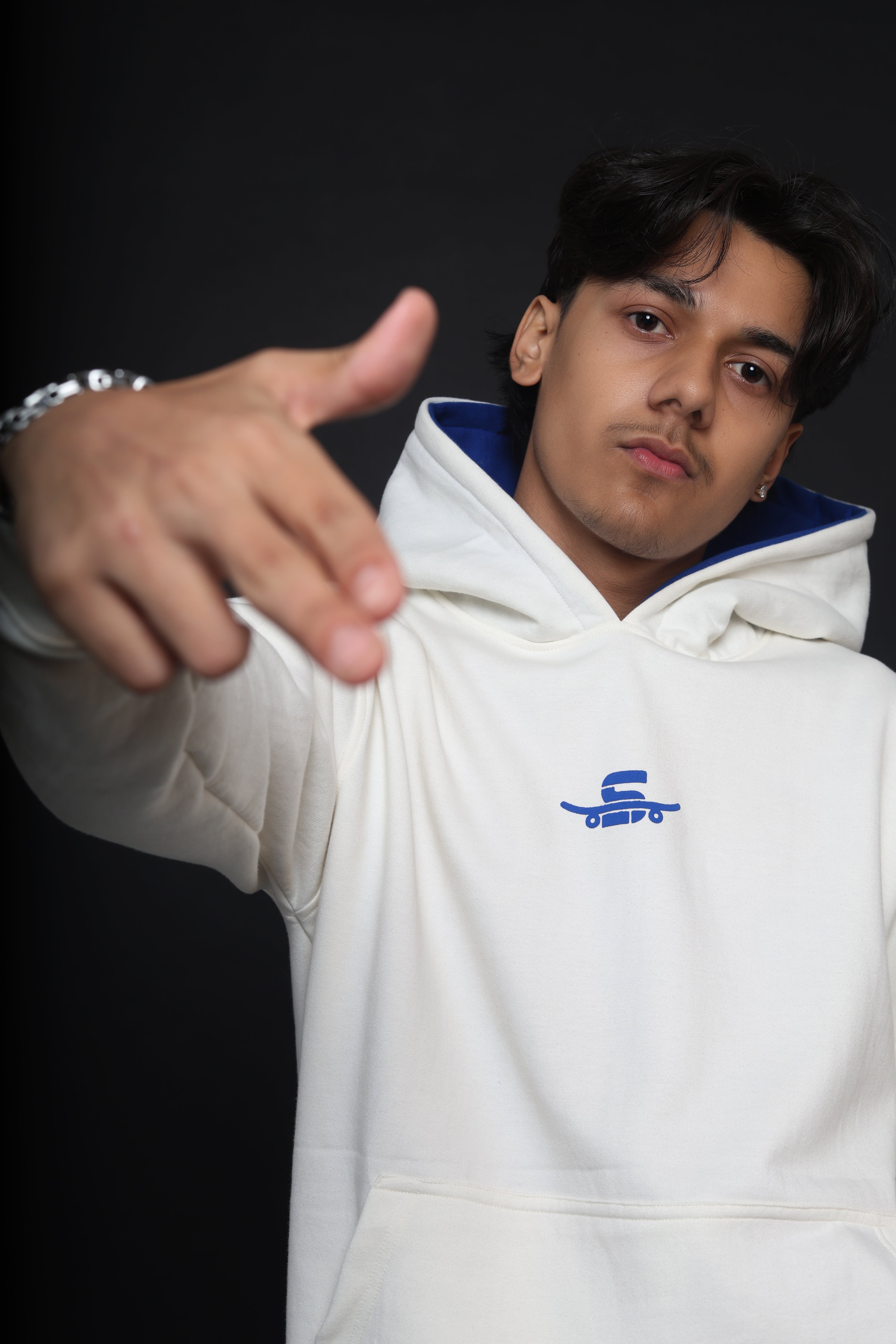 Dual tone blue hoodie