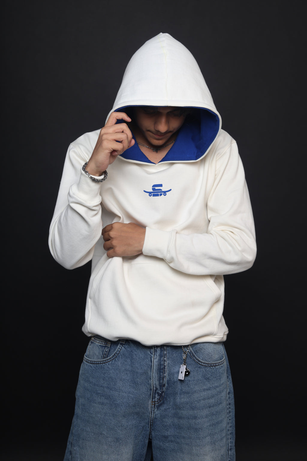 Dual tone blue hoodie